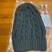 New grey cable knit slochy beanie