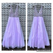 gianni bini lilac purple beaded bodice tulle skirt prom dress Size 11