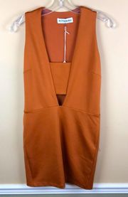 NWT Kittenish Women’s Burnt Orange Cutout Front Mini Dress