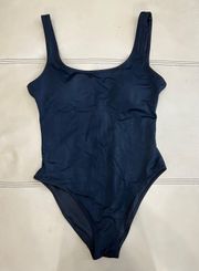Black Low-Back One-Piece Swim Suit