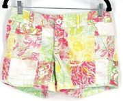 Lilly Pulitzer The callahan shorts floral patchwork print women's size 2 chino