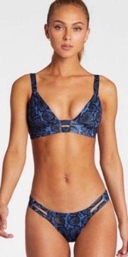 Vitamin A Blue Snakeskin Bikini Size Small