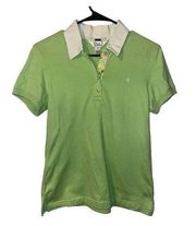 Lilly Pulitzer Vintage Green Short Sleeve Polo Shirt, Medium