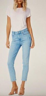 Paige Cindy Raw Hem High Waist Ankle Straight Leg Jeans - size 32