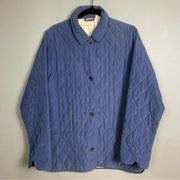 L.L. Bean vintage barn coat quilted plaid lining women's blue medium