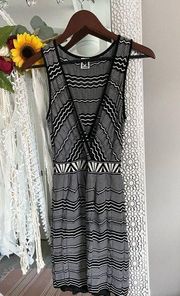 black and white knit mini dress size Small
