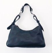 Dooney & Bourke • vintage black leather purse bag pebbled shoulder hobo
