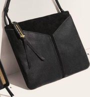 Stella & Dot COVET Highline leather suede mini crossbody purse black EUC ($159)