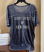 Night Moves of New York Charcoal Top Wrap High Low Shirt Womens Small