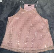 Spaghetti Strap Tank Top With Sequin