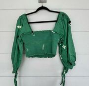 Capulet Women’s Medium Green Gracia Crop Top Flawed