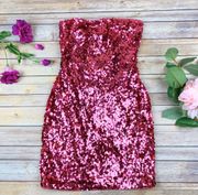 Mini Pink Sequin Dress