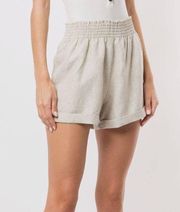 Reformation cuffed linen shorts