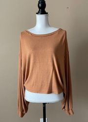 LE LIS | Tan Oversized Ruched Back Top Sz S