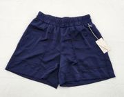 A New day Womens Size Small Pull on High Rise Elastic Waist Navy Blue Shorts