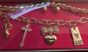 Guess Gold & Crystals Earrings Set Heart, Cross +