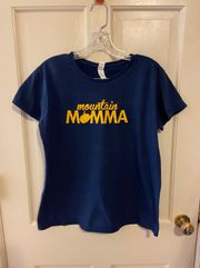 West Virginia university mountain mama navy blue T shirt mountaineers