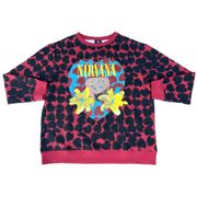 New Nirvana Heart Shaped Red All Over Print Graphic Crewneck Oversized Sweater