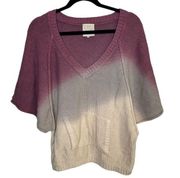 Chaser Chunky Knit Ombre Color Block Dolman Short Sleeve Sweater Size Medium