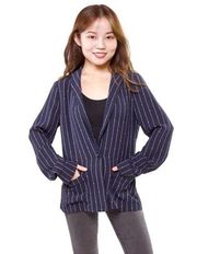 Scotch & Soda Lightweight Pinstripe Blazer Stripes Navy XL