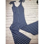 NEW Arizona Jean Co Jrs Size XS Jumpsuit Blue Stripe