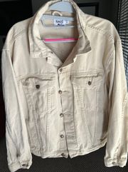 beige denim jacket