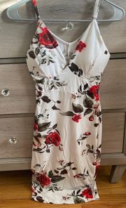 White Bodycon Floral Dress