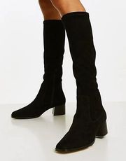 black knee high sock boots