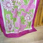 Lilly Pulitzer Breast Cancer Silk Pink Floral Butterfly Rectangle Scarf Long