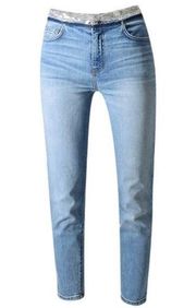 🎁 IRO Jones Sequin-Waist cropped Jeans