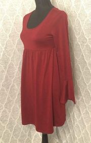 BONGO Long Sleeve/Knee Length Dress Red Medium