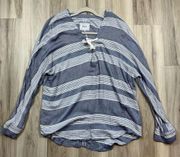 Rails XS Blue and White Striped Long Sleeve Blouse