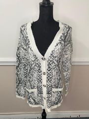 Willow & Root Buckle Snake Print Button Up Cardigan Sweater Size X-Small