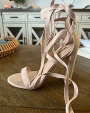 Liliana Nude Wrap Heels