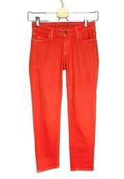 Kate Spade Bright Orange Play Hooky Broome Street Skinny Cropped Jeans