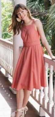 Gal Meets Glam Ruth Dress Rosemist Linen Belted Sleeveless size 0P