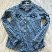 Denim button up long sleeve shirt