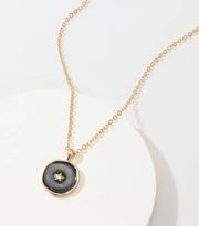 Black Star Charm Necklace Gold Chain w/ Celestial Pendant, Sun Moon Stars Love