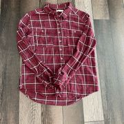 PacSun XS/S Maroon Plaid Flannel