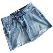 Flying Monkey Distressed Jean Mini Skirt NWT 26