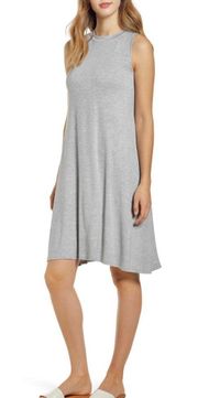 Gray Jersey Trapeze Swing Dress