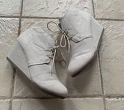 Cream wedge shoes Sz 7.5