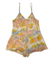 Wild Honey Boutique - Romper in Tie Dye Pastels Yellow Pink and Blue