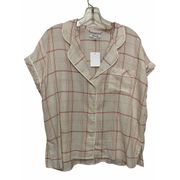 Madewell Woven Sleep pajama top fine plaid