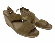 Via Spiga Iris Espadrille Suede Wedge Heel Tan Size 9