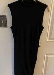 Black ruffled long sleeveless dress size XS