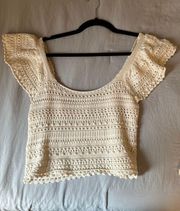 Crochet Cream Top