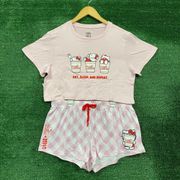 Hello kitty x Cup Noodles Plaid pajama set size large