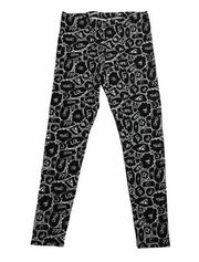 City Streets Graphic Black Womens Emoji Leggings Size L