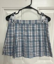 Blue Plaid Mini Skirt